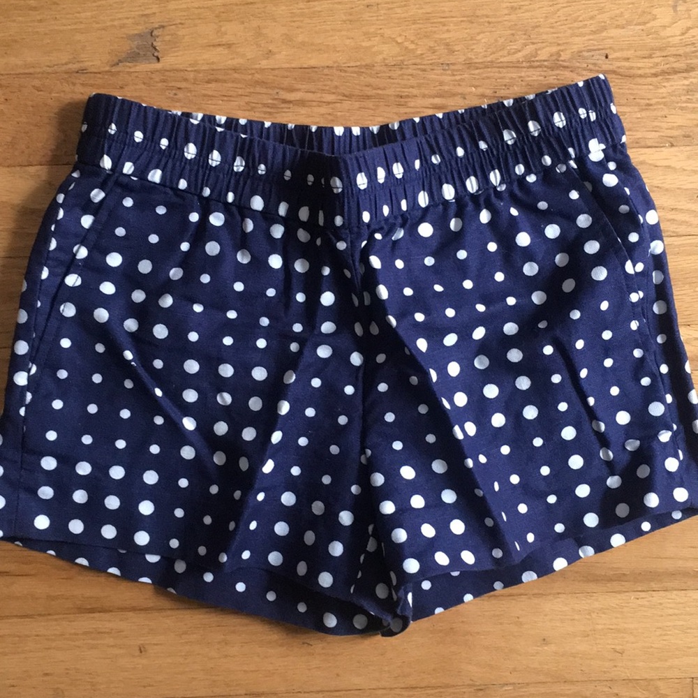 Navy blue polka dot shorts